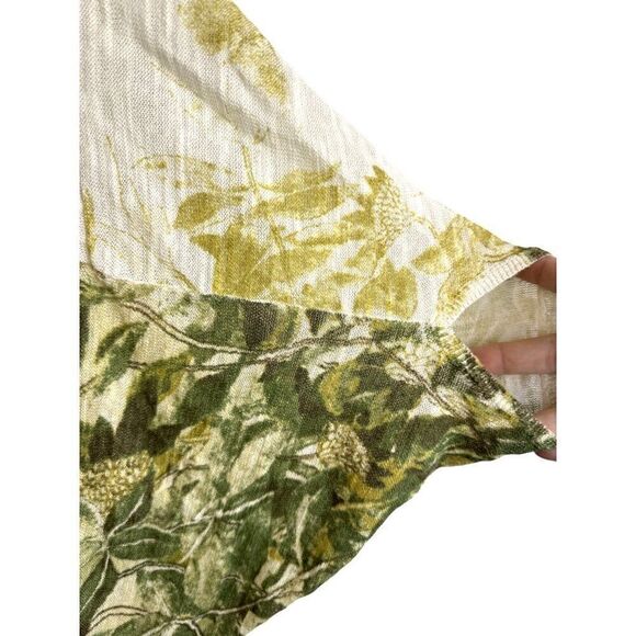 Anthropologie Angel of the North Botanical Print Cotton Batwing Sweater Sz S EUC - Picture 2 of 5